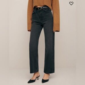 Reformation Wilder High Rise Wide Leg Cropped Jeans